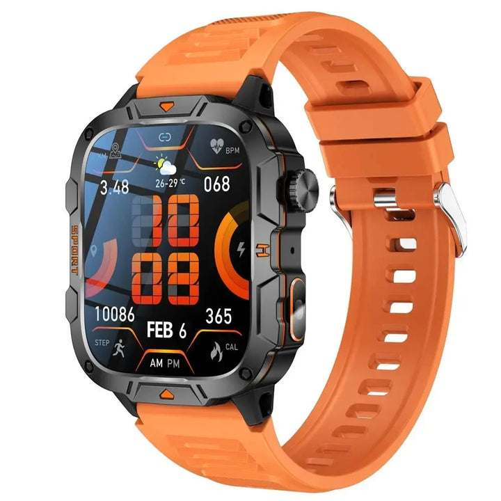 Robuste Bluetooth-Smartwatch mit Gesundheitsmonitoring & IP68-Schutz