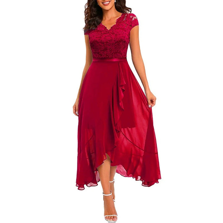 Damen Midi Hochzeitsgastkleid Stickerei – Eleganter Look