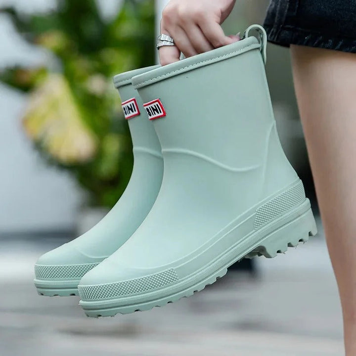 Damen Regenstiefel mit niedrigem Absatz