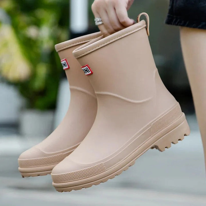 Damen Regenstiefel mit niedrigem Absatz