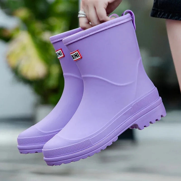 Damen Regenstiefel mit niedrigem Absatz