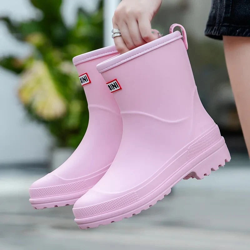 Damen Regenstiefel mit niedrigem Absatz