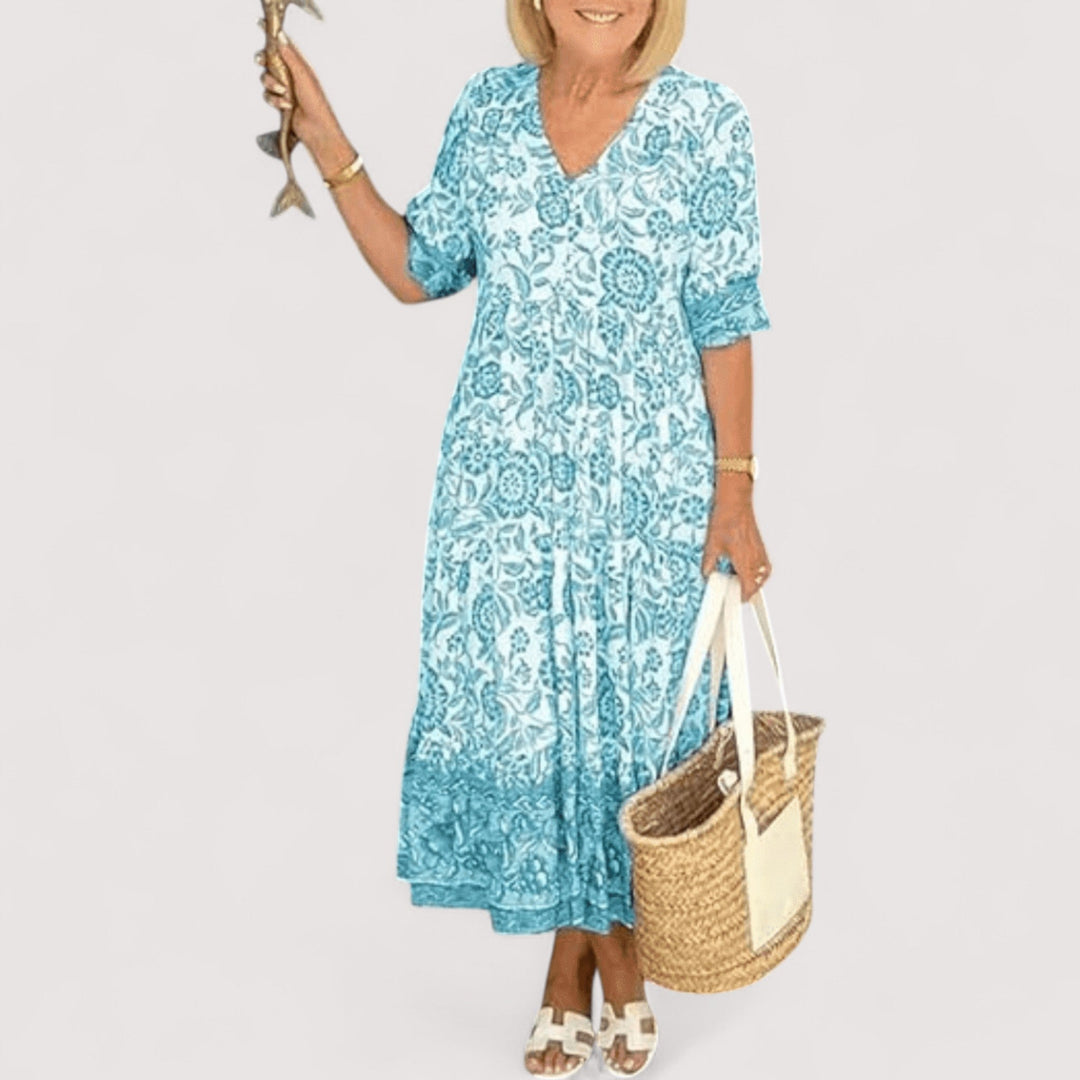 Damen Sommerkleid in Hellblau Farbvariante