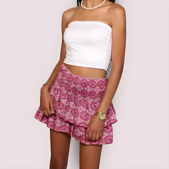 Casual Damen Minikleid im Rockstil für Frühling und Sommer. Bequem und verspielt, perfekt als Freizeitkleid.
