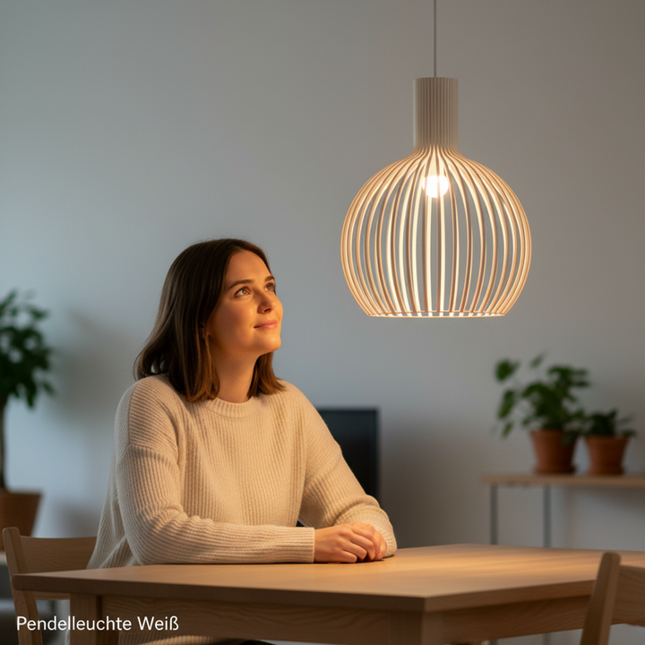 Vintage Holzlampe mit LED Beleuchtung, verstellbar, nordisches Design, perfekt als Wohnzimmerlampe.