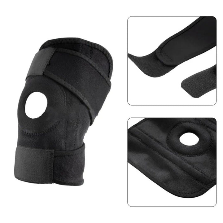 Verstellbare ProFlex Kniebandage mit seitlichen Stabilisatoren, bietet Kompression und Schmerzlinderung durch atmungsaktives 