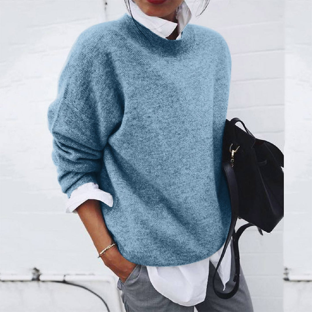 Bequemer Rosa Damen Pullover, ein stilvolles Langarmshirt mit Rundhals für Damenmode.
