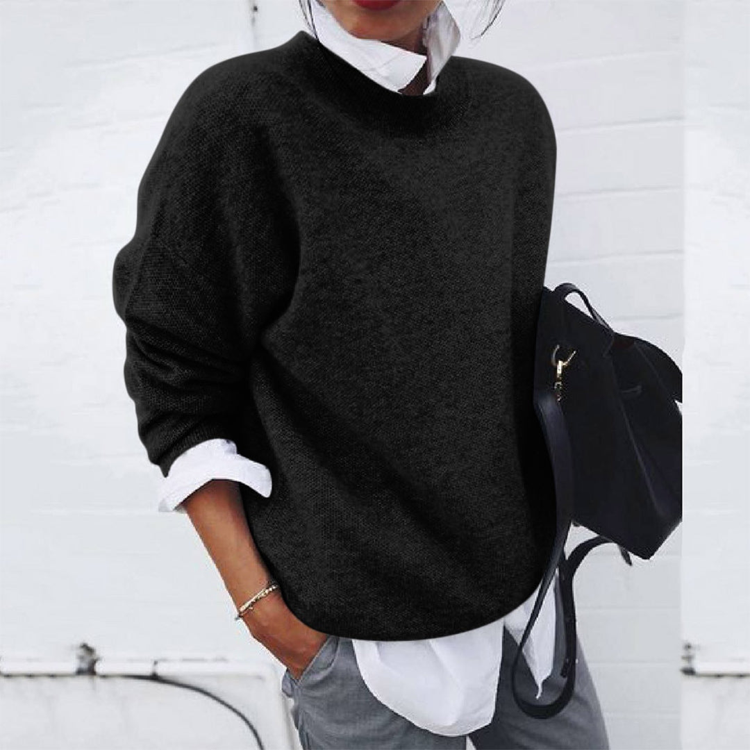 Grauer Damen Pullover, bequemes Langarmshirt für Alltagskleidung und vielseitige Outfits.