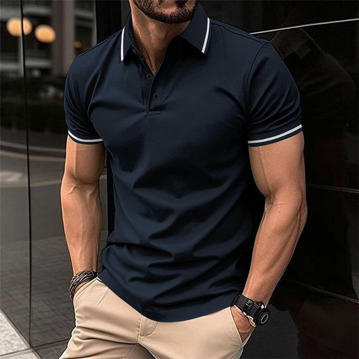 Vielseitiges Herren Kurzarm Polohemd, atmungsaktiv und komfortabel für Alltag und Freizeit im Sommer.