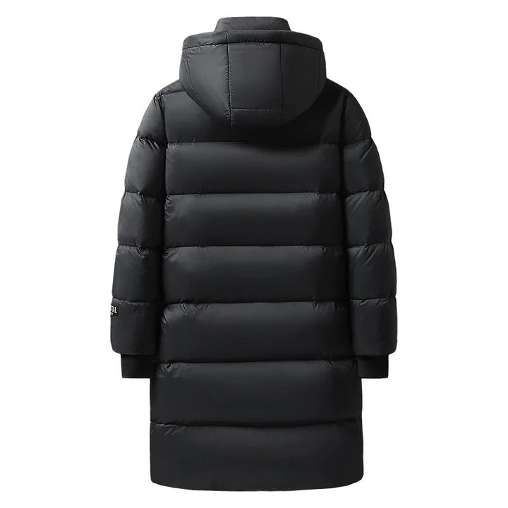 Herren Winterjacke: Warme Daunenjacke aus Nylon in Schwarzgold, lässiger Stil, perfekt für kalte Tage