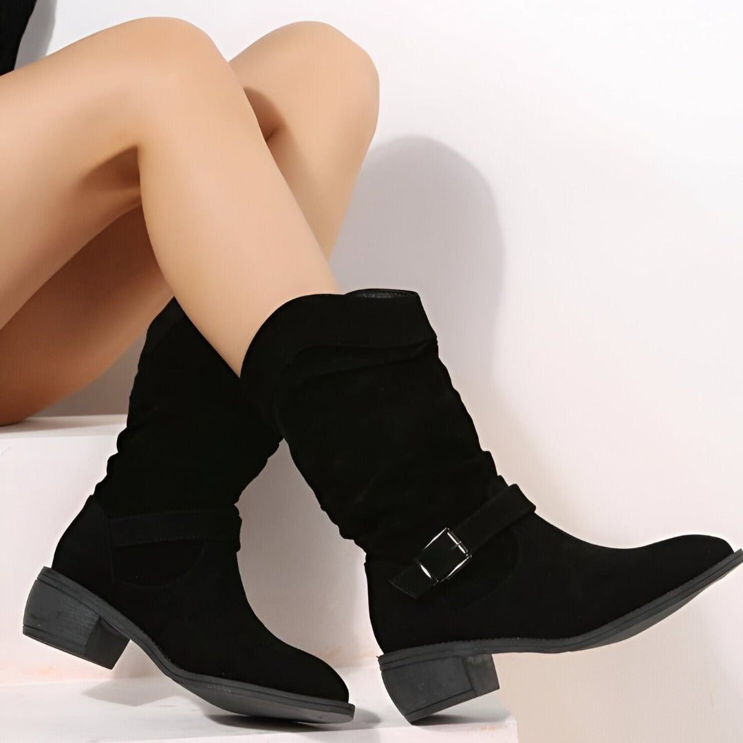Komfortable Damenschuhe: Warme Stiefeletten mit softem Fußbett, perfekt für den Winter.