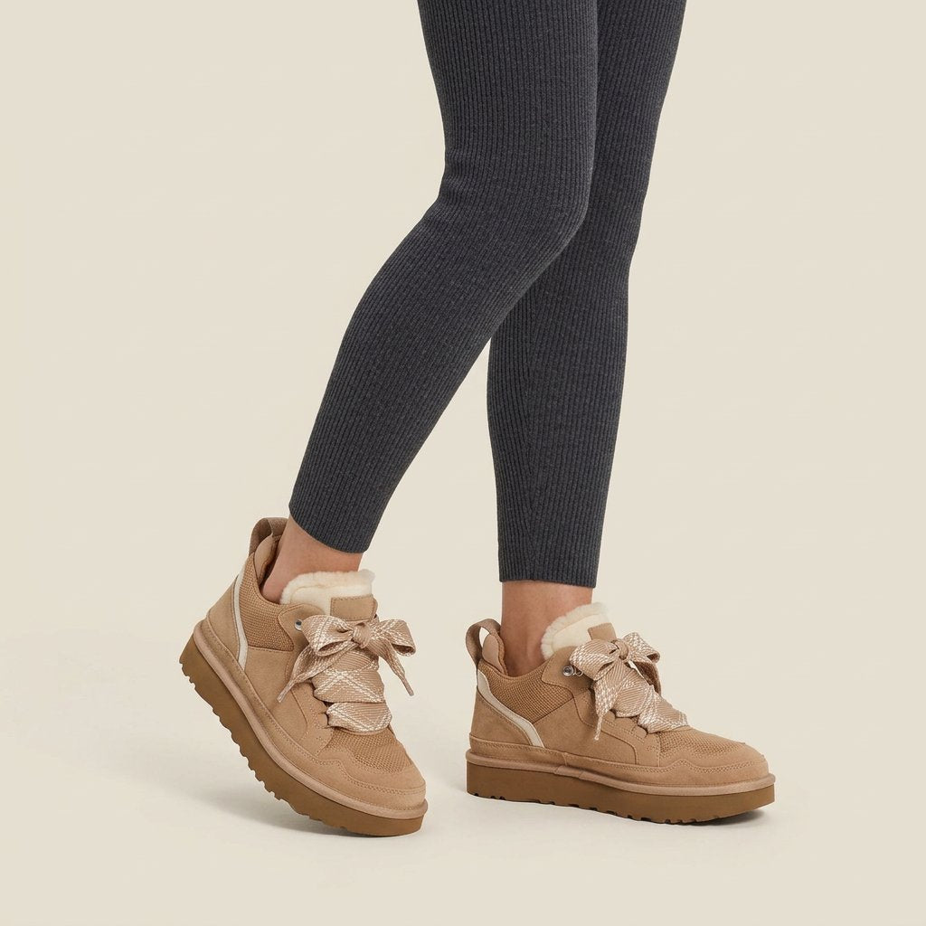 Komfortable Wildleder-Winterstiefel für Damen, gefüttert mit Kunstpelz, ideal für Schnee