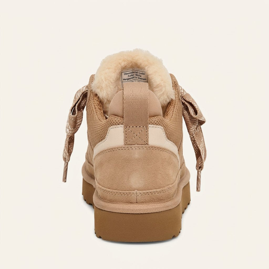 Stylische Wildlederstiefel für Damen, wasserabweisend, mit Profilsohle für den Winter