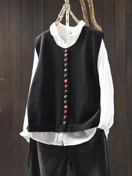 Stilvolle Damen Cardigan Weste mit praktischer Knopfleiste, vielseitig kombinierbar als Übergangsjacke.