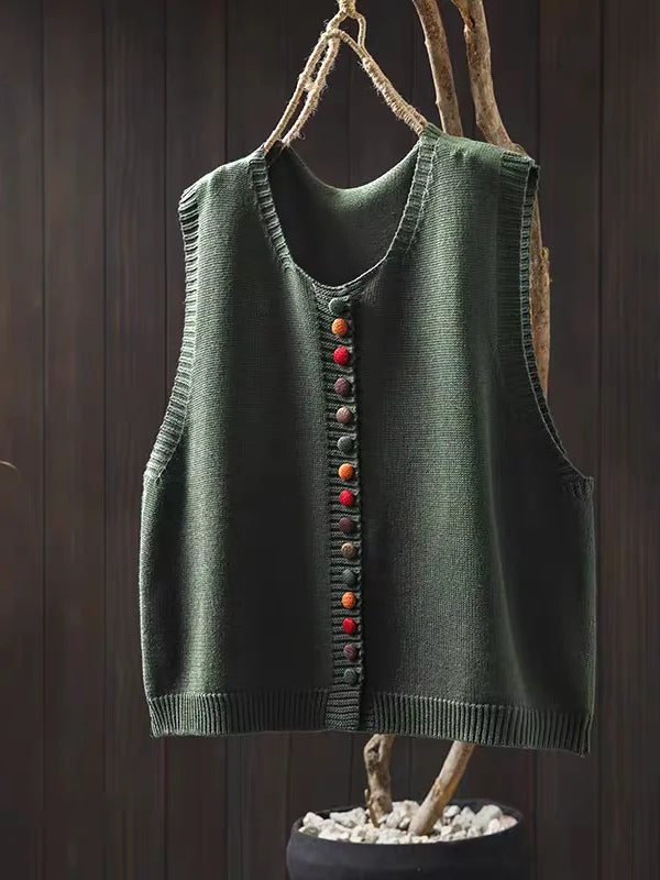 Weiche Strick-Cardigan-Weste für Damen mit dezenter Knopfleiste, bequem und modisch für Wintertage.