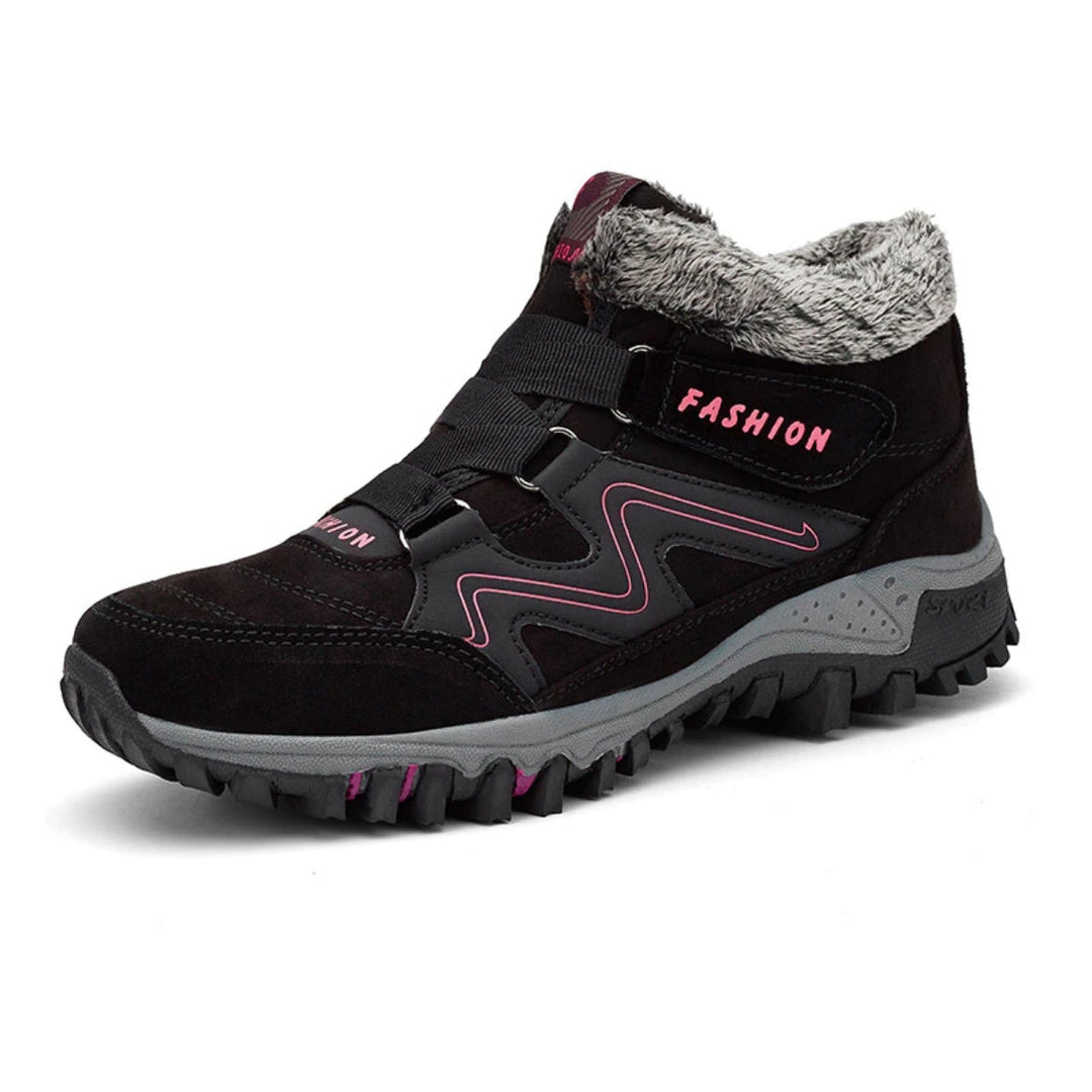 Robuste Damen-Winterschuhe mit Warmfutter und griffiger, rutschfester Outdoor-Sohle.