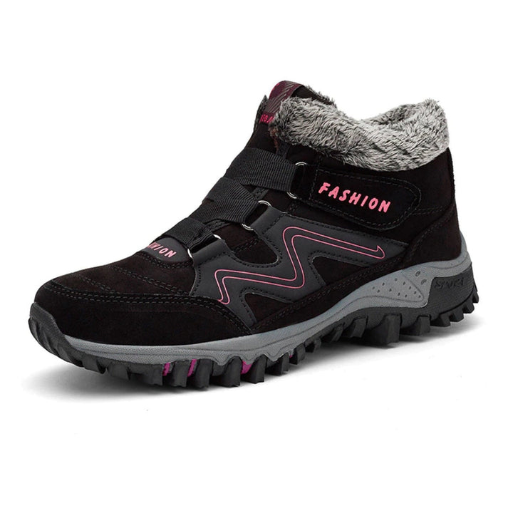 Robuste Damen-Winterschuhe mit Warmfutter und griffiger, rutschfester Outdoor-Sohle.