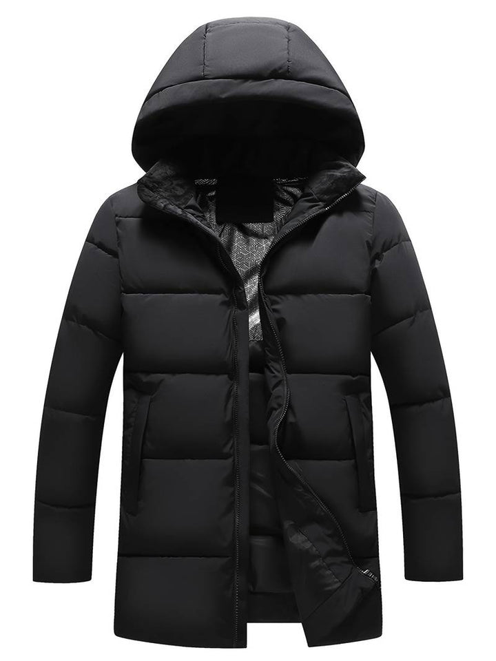 Warme Herren-Steppjacke mit Kapuze und Graphenfutter in Lässigem Stil für den Winter.