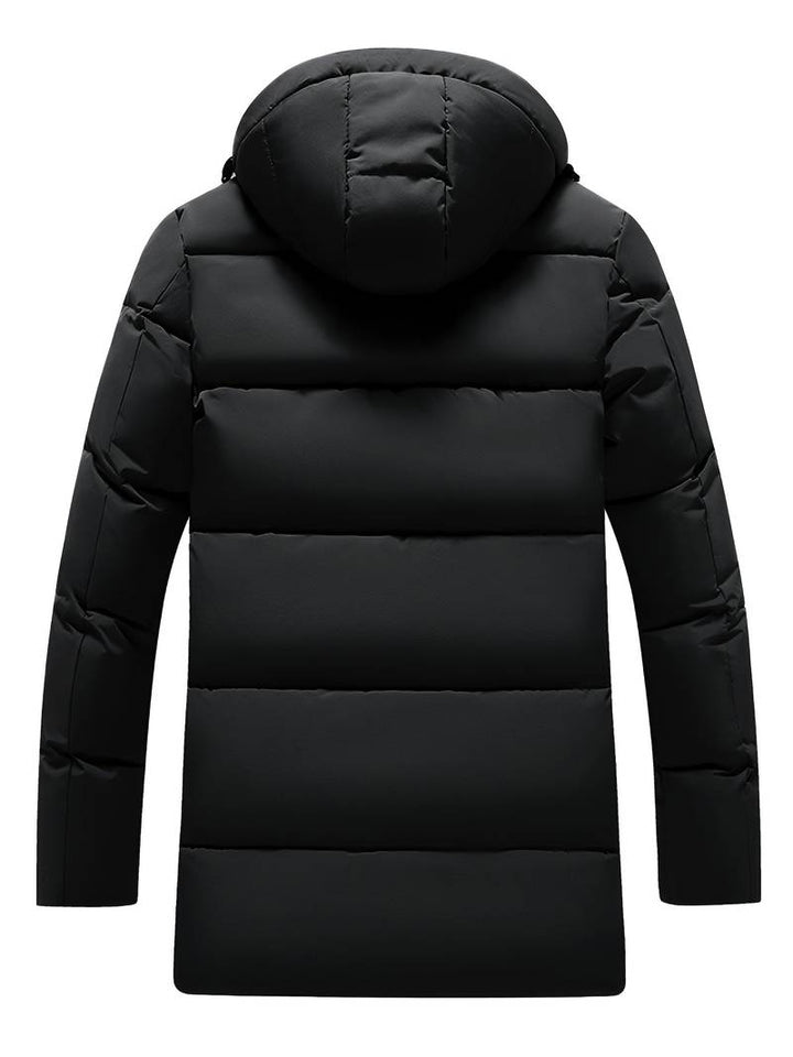 Lässige Herren-Winterjacke, gesteppt, mit Kapuze und innovativem Graphenfutter.