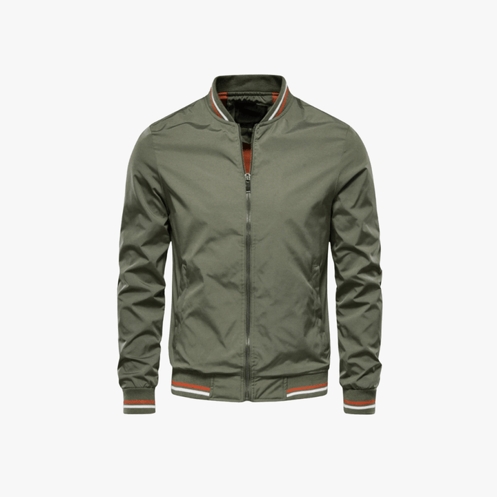 Lässige grüne Herren Winterjacke Tim, eine warme Bomberjacke für den modernen Mann.