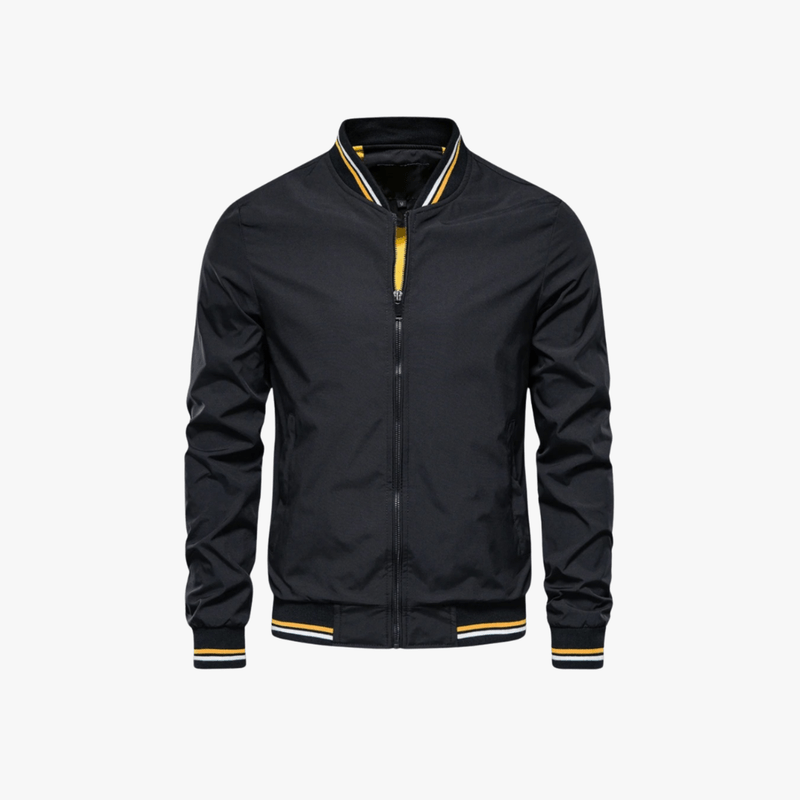 Vielseitige Herren Bomberjacke Tim in Schwarz, warm, stilvoll und mit robustem Reißverschluss.