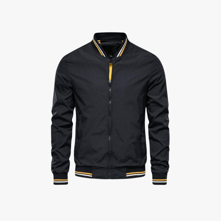 Vielseitige Herren Bomberjacke Tim in Schwarz, warm, stilvoll und mit robustem Reißverschluss.