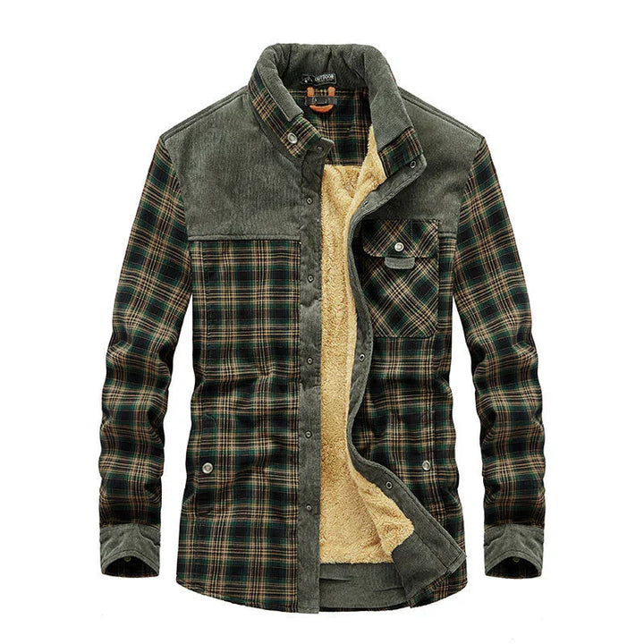 Stilvolle Herren Flanell-Hemdjacke für Herbst & Winter mit warmem Futter und geräumigen Taschen. Vielseitig kombinierbar.