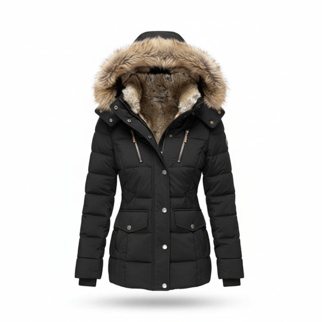 Warme Herren Winterjacke mit Kapuze, 4 Taschen. Robust, winddicht und ideal für Outdoor & Alltag.