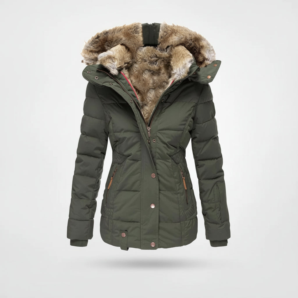 Robuste, winddichte Herren Winterjacke für Outdoor & Freizeit. Warmer Wintermantel mit Kapuze & 4 Taschen.