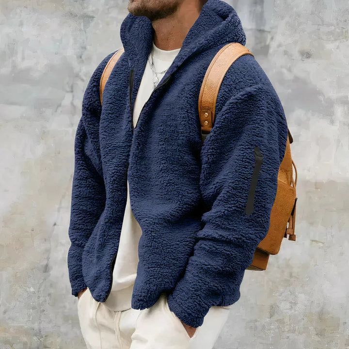 Warme Herren Winterjacke mit Reißverschluss und praktischen Taschen, ideal für Outdoor & Freizeit.