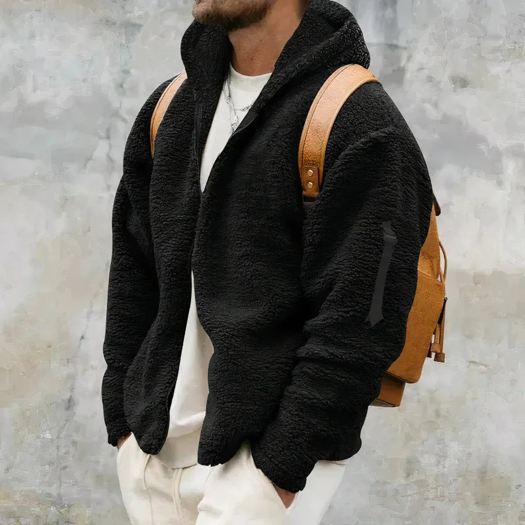 Gemütliche Herren Winterjacke für Herbst & Winter, mit Reißverschluss, Taschen und warmem Futter.