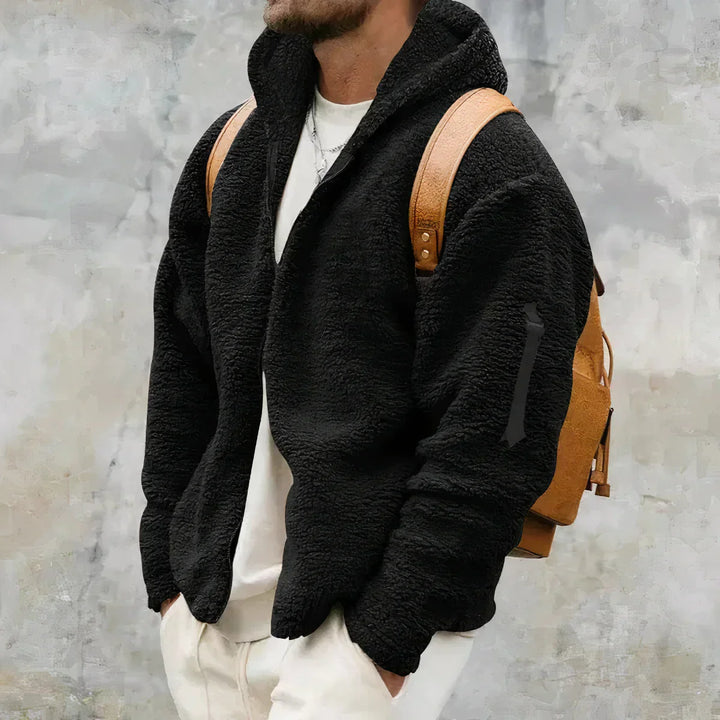 Gemütliche Herren Winterjacke für Herbst & Winter, mit Reißverschluss, Taschen und warmem Futter.