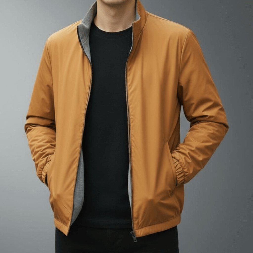 Warme Herren Winterjacke mit Stehkragen & Reißverschluss. Optimaler Kälteschutz für Outdoor & Stadt.