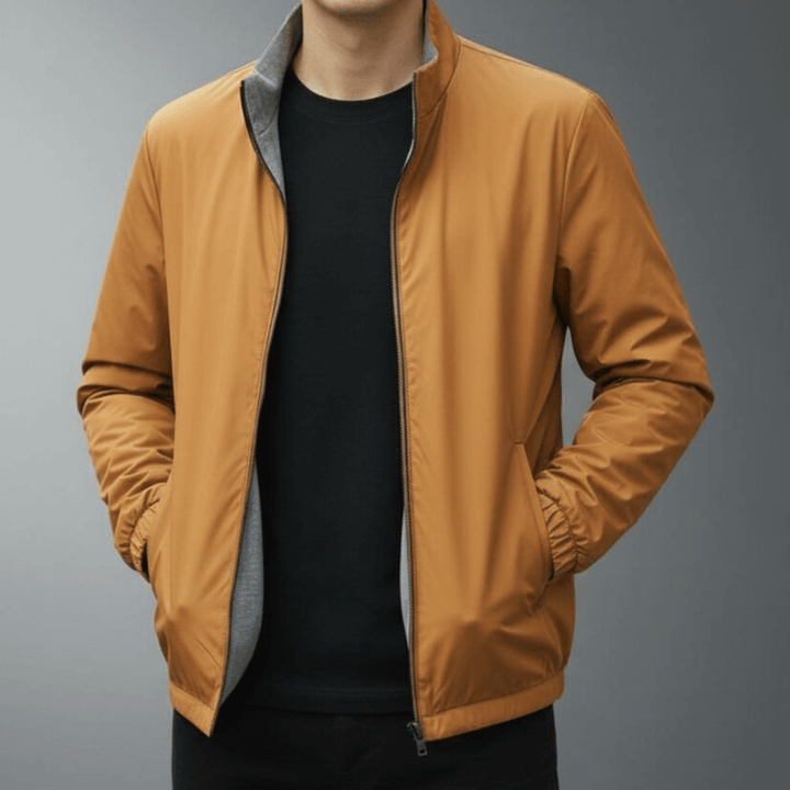 Warme Herren Winterjacke mit Stehkragen & Reißverschluss. Optimaler Kälteschutz für Outdoor & Stadt.