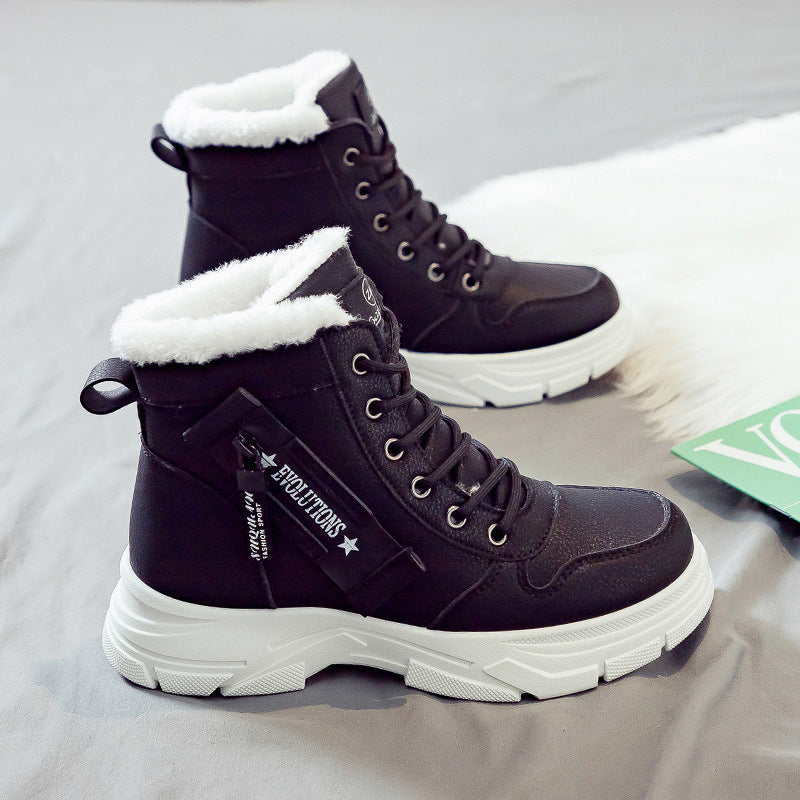 Schwarze Damen Schnürstiefeletten, warm und vielseitig. Modische Winterschuhe mit Komfort für jeden Anlass.