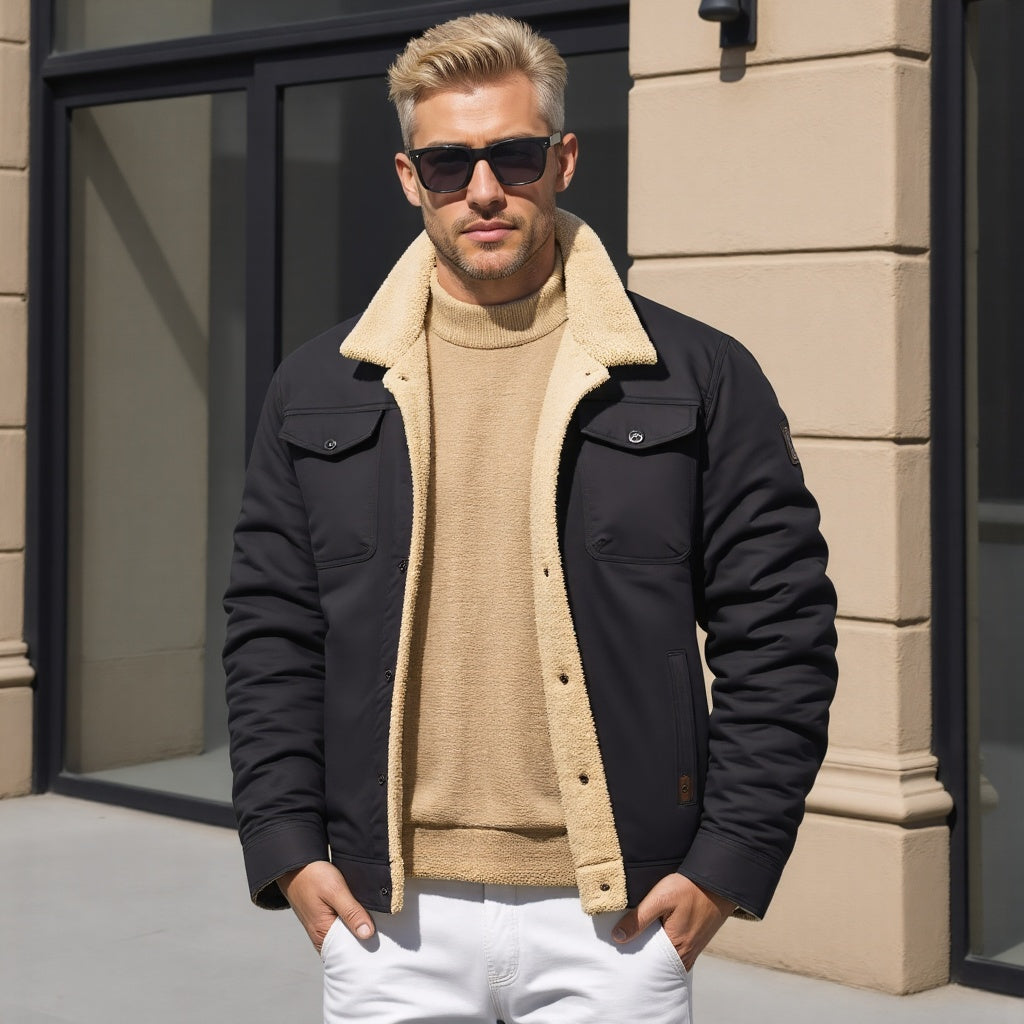 Moderne Herren Winterjacke für Alltag & Freizeit, warm, wetterfest und langlebig.