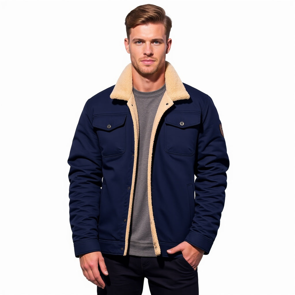 Funktionale Herren Winterjacke, kälteschützend & bequem, mit robustem Material.