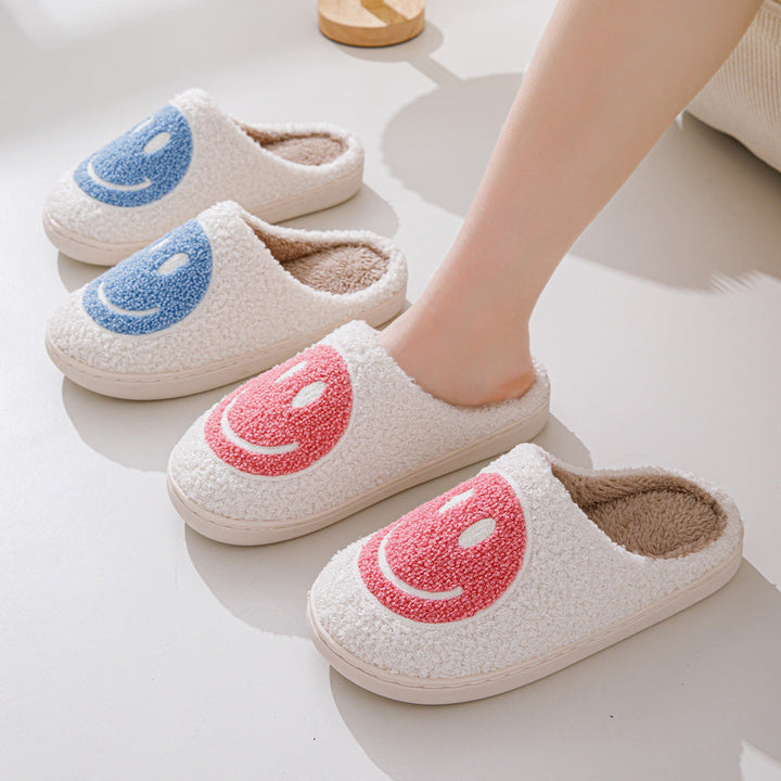 Smiley Lächeln-Hausschuhe, unisex, warm, weich, bequem, perfekt für winterliche Gemütlichkeit zuhause.