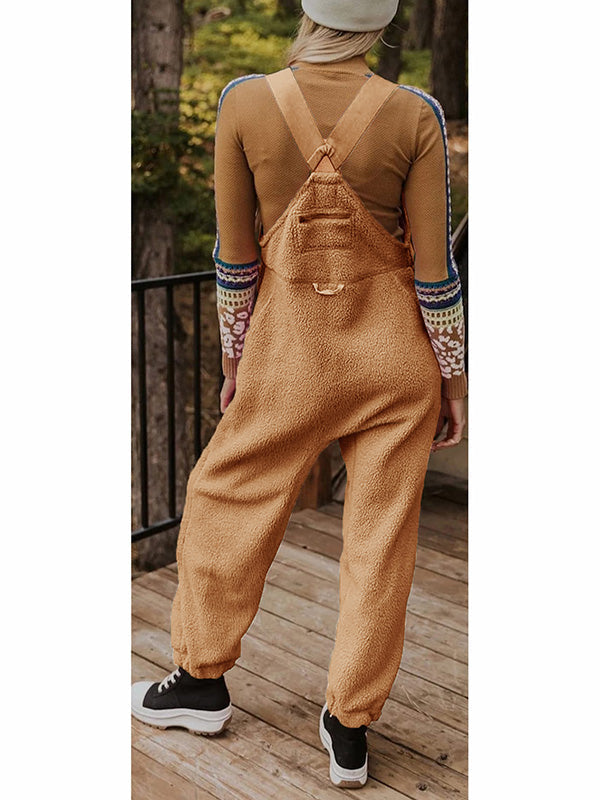 Damen Thermo Overall aus Fleece, ärmellos mit quadratischem Ausschnitt; warm, bequem & mit praktischen Taschen.