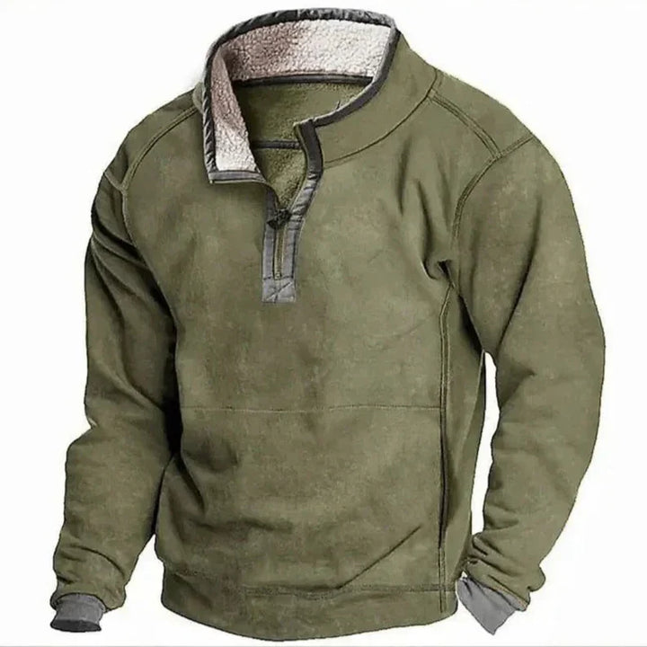 Gemütliches Herren Freizeit-Langarmhemd mit Knopftasche, perfekt für den Lagenlook im Herbst.