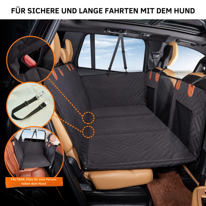 "Wasserdichte Hundedeckmatte im Auto, schützt vor Schmutz und Kratzern, bequemer Memory-Schaum für Hundekomfort"