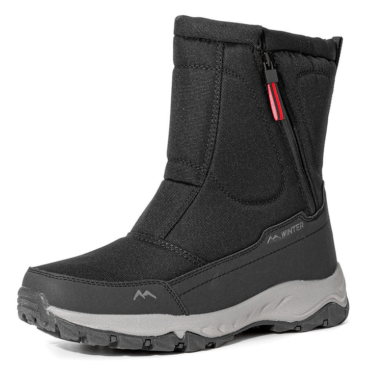 Komfortable gefütterte Damen-Stiefel, wasserdicht, rutschfest, mit Reißverschluss für kalte Tage.