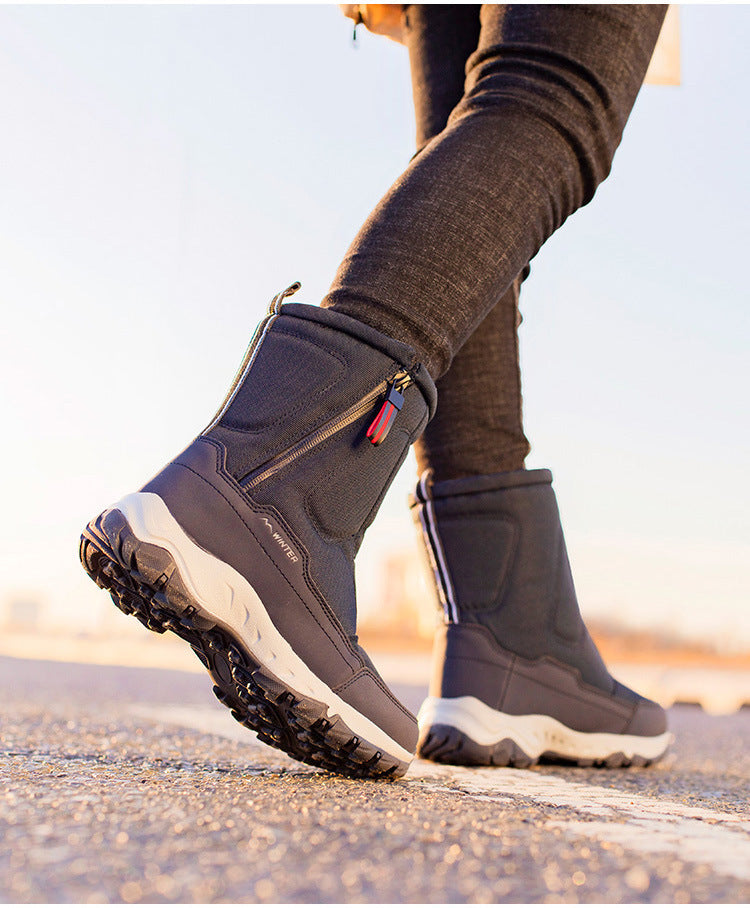 Komfortable Damen-Winterstiefel, wasserdicht, rutschfest, warm gefüttert und mit Reißverschluss.