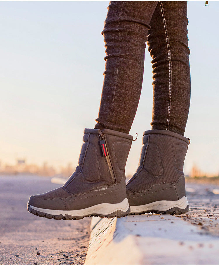 Zuverlässige Damen-Schneestiefel, wasserdicht, rutschfest, warm gefüttert und mit Reißverschluss.