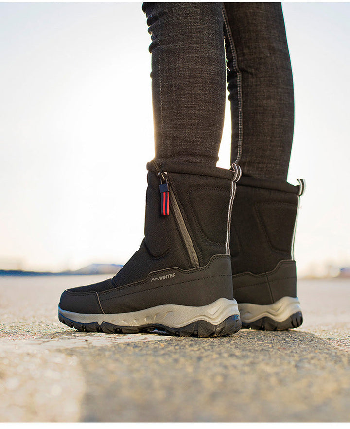 Wasserdichte, warm gefütterte Damen-Winterstiefel, rutschfest und mit bequemem Reißverschluss.