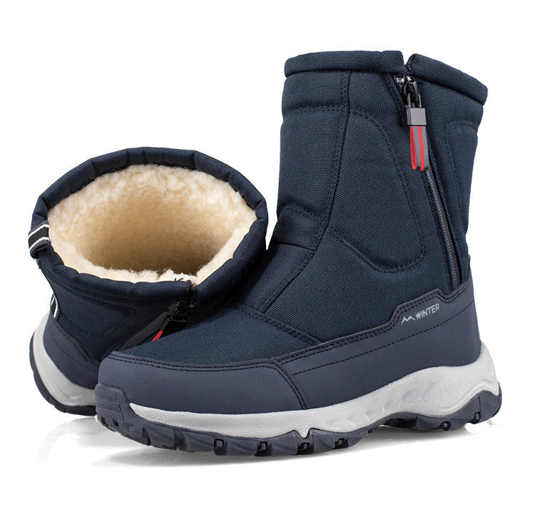 Damen-Winterstiefel, wasserdicht, rutschfest, warm gefüttert mit Reißverschluss-Detail.
