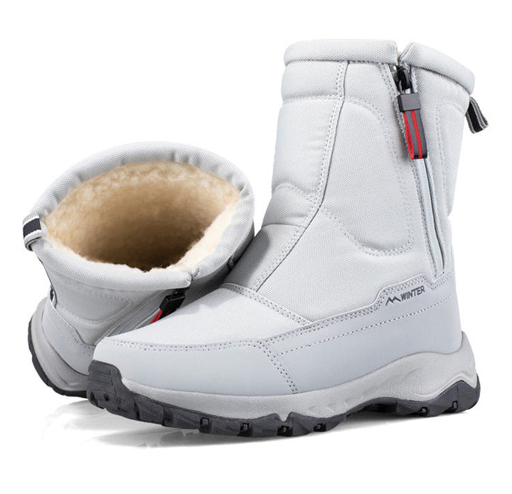 Stabile & warme Damen-Winterstiefel, wasserdicht, rutschfest, mit Reißverschluss für kalte Füße.