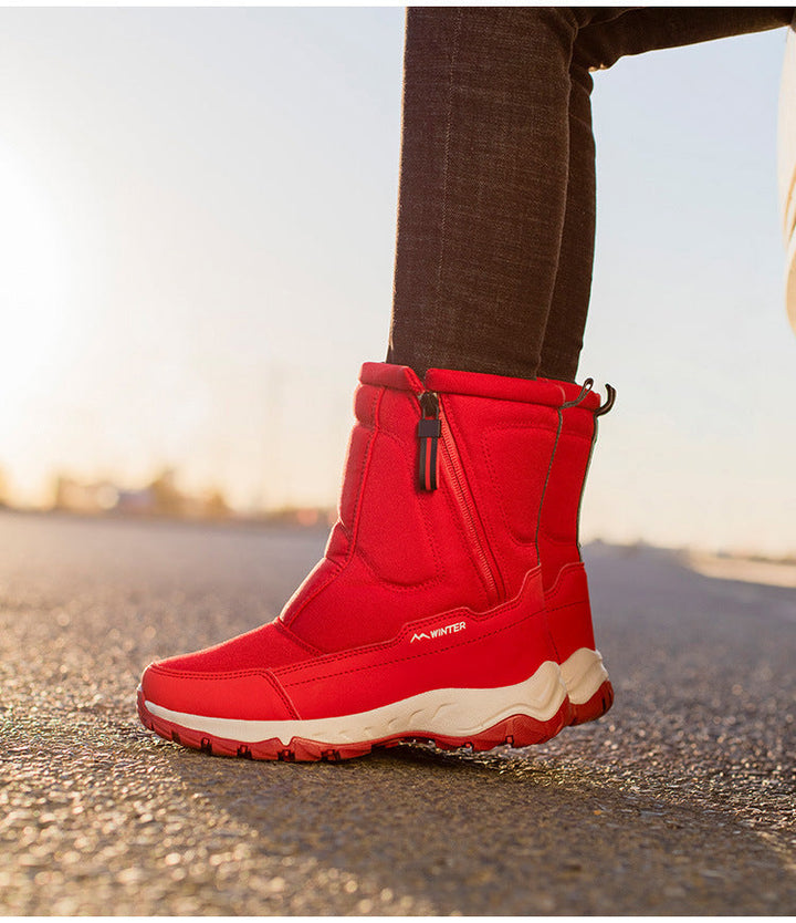 Perfekte Damen-Winterstiefel: Wasserdicht, rutschfest, warm gefüttert, mit robustem Reißverschluss.