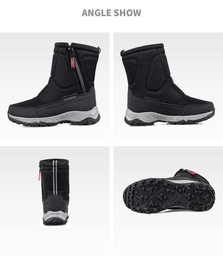 Wasserdichte Damen-Schneestiefel, warm gefüttert, rutschfest, mit einfachem Reißverschluss.