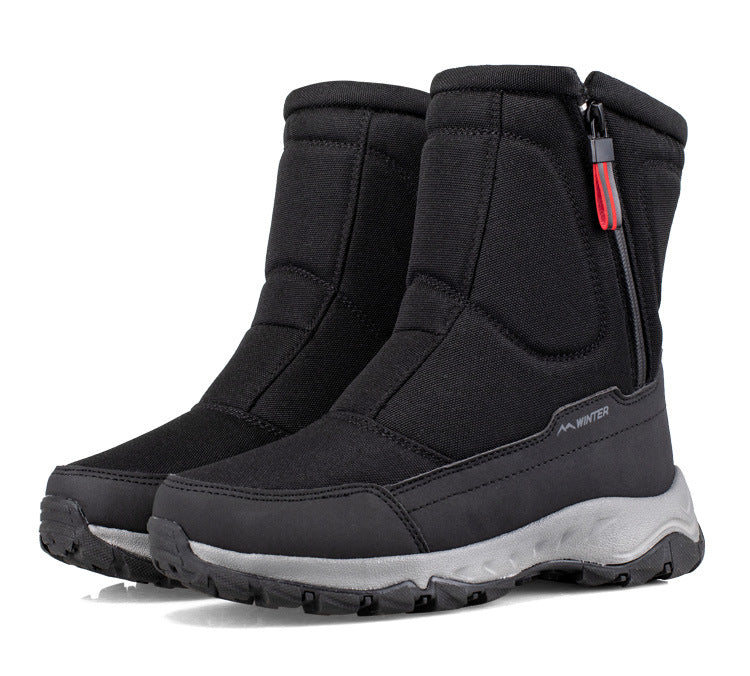 Robuste Damen-Outdoorstiefel mit Reißverschluss, wasserdicht, rutschfest und warm gefüttert.